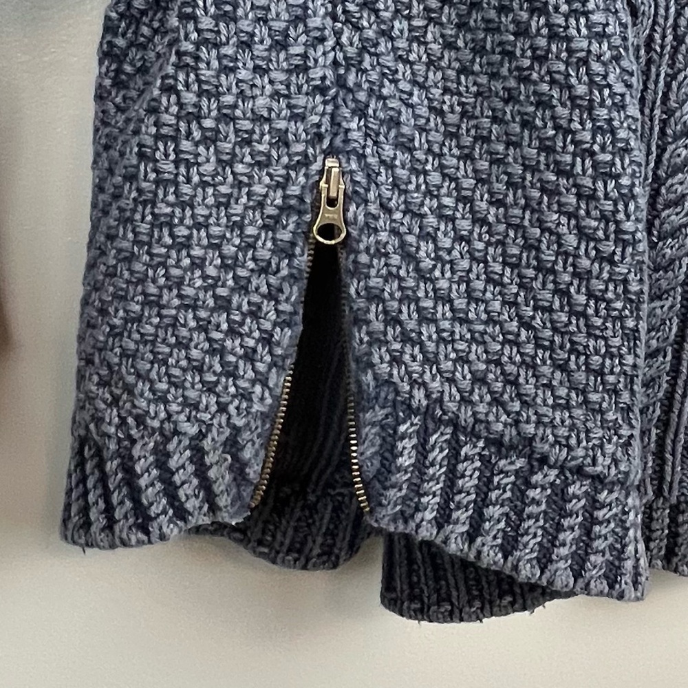 L.L. Bean Signature cotton fisherman tunic sweater, washed blue, large. - Picture 6 of 10